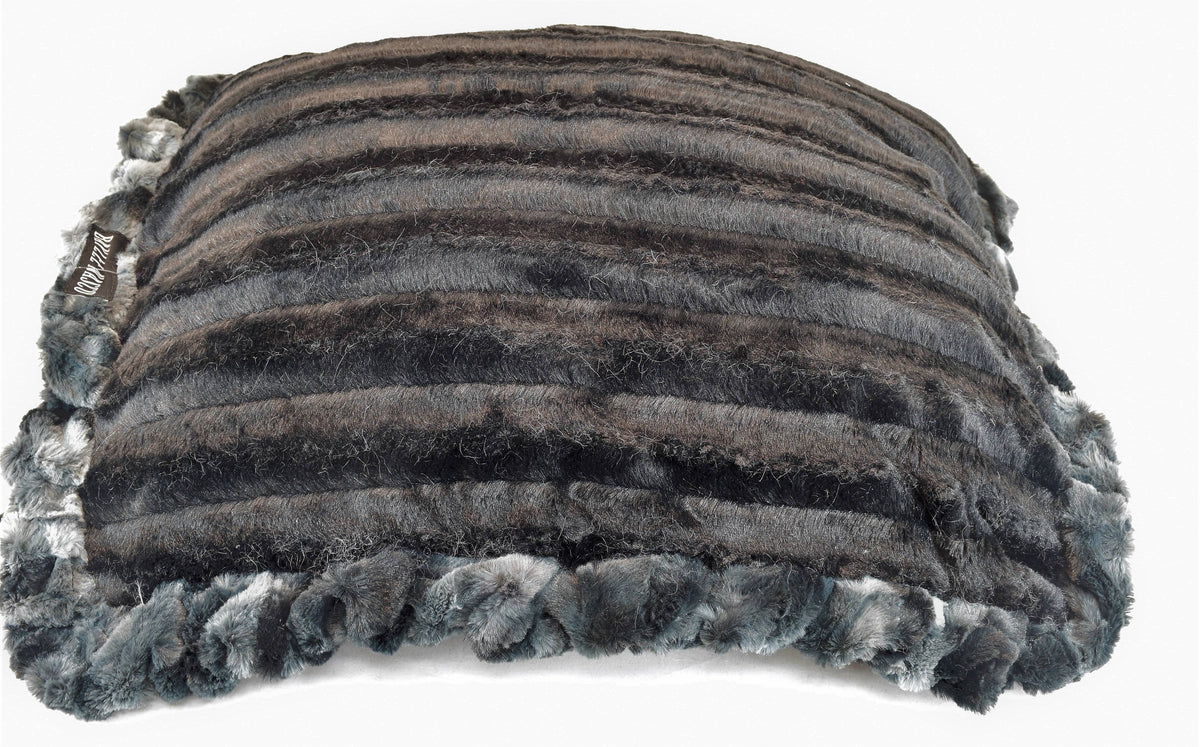Grey Rabbit & Black Mink Travel Bed/Blanket: Small