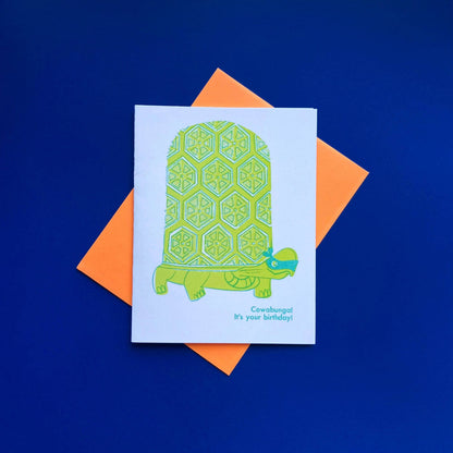 Cowabunga Birthday -  Risograph Greeting Card