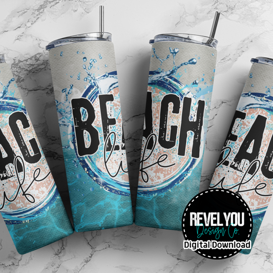 Beach Life - Digital Tumbler PNG
