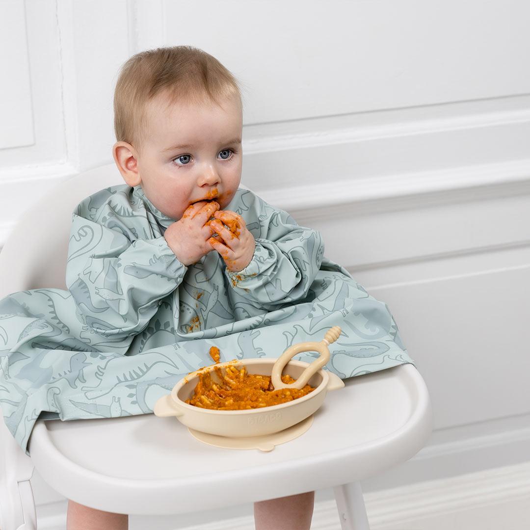 Bibado Long Sleeve Coverall Weaning Bib - Dino Roar
