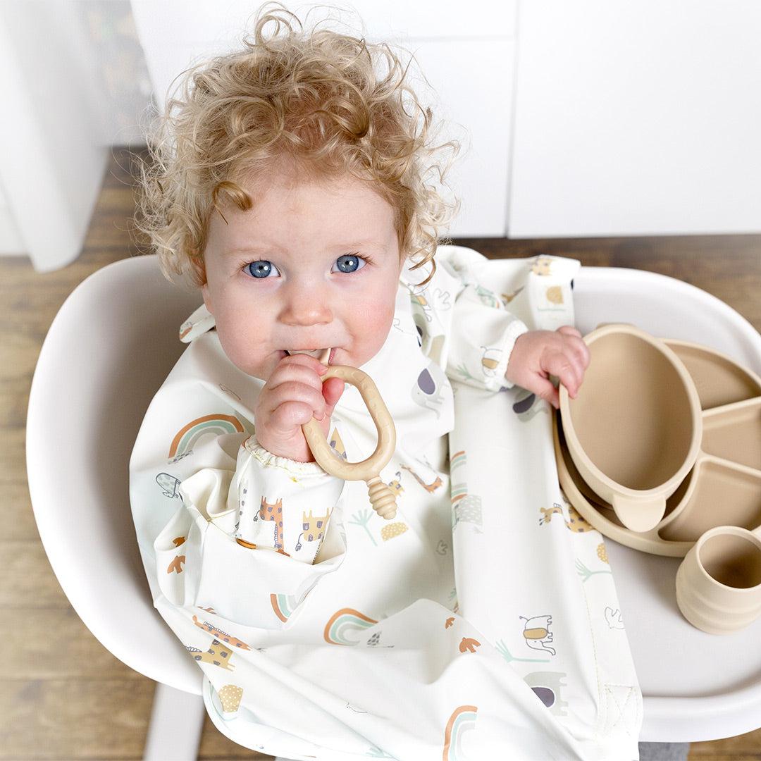 Bibado Long Sleeve Coverall Weaning Bib - Serengeti Spaghetti