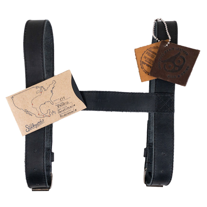 Hide & Drink's classic Blanket Carrier, crafted from high-quality Full Grain Leather, designed with adjustable straps for convenience, reflects handmade artistry from La Antigua Guatemala & Oaxaca Mexico.