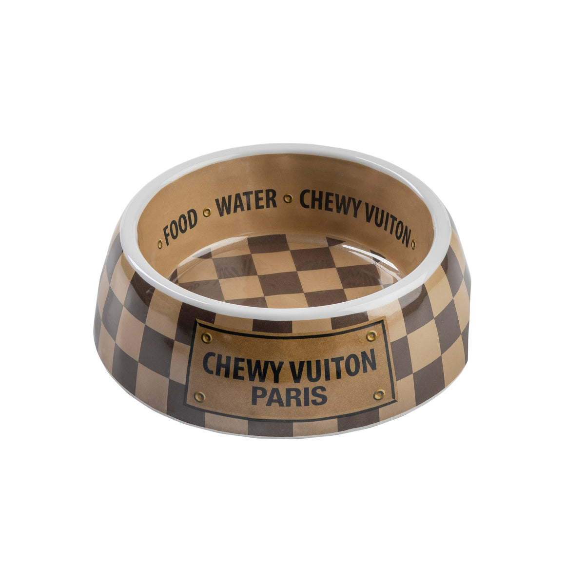 Haute Diggity Dog - Checker Chewy Vuiton Bowl - 3 Sizes!! Dog Bowls