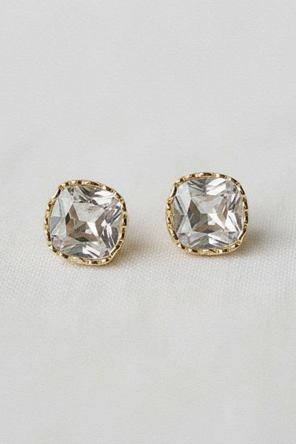 Chic Square Zirconia Drop Earrings - B Social Boutique
