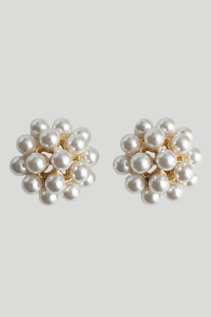 Classic Floral Pearl Drop Earrings