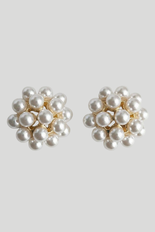Classic Floral Pearl Drop Earrings