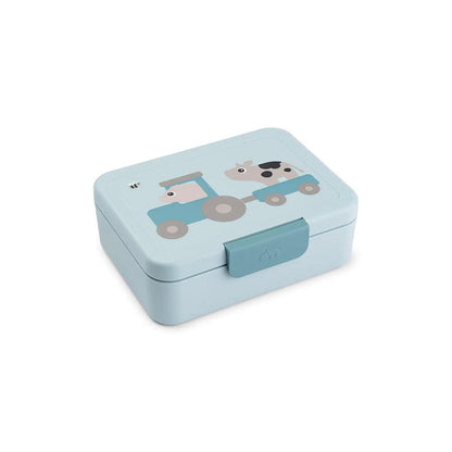 Done by Deer Lunch box w/divider - Tiny Farm Blue