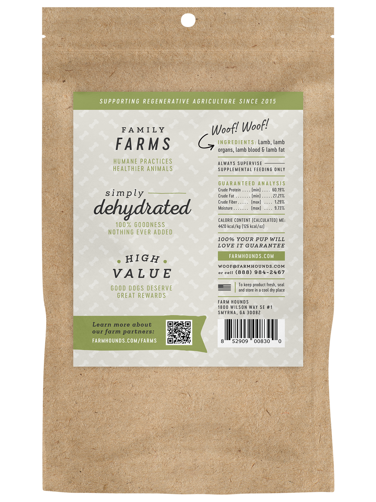 Farm Hounds - Lamb Trainer - All-Natural Dog Treats - 3.5oz (SEASONAL)