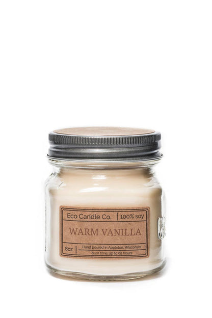 Eco Candle Company - 8oz mason WARM VANILLA