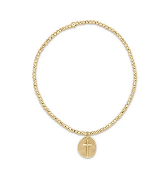 enewton: - Classic Gold 2mm Bead Bracelet - Inspire Small Gold Charm