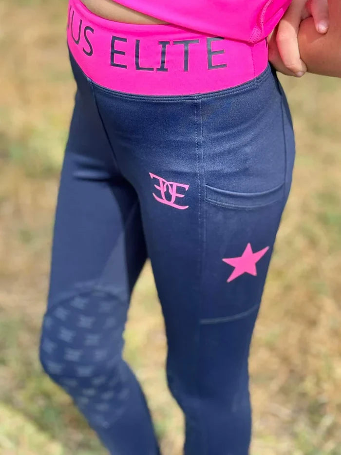 Equus Elite Kids X Training Tights (Pink)