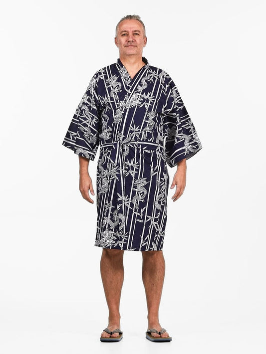 Happi Kimono Men - Bamboo & Dragon One Size
