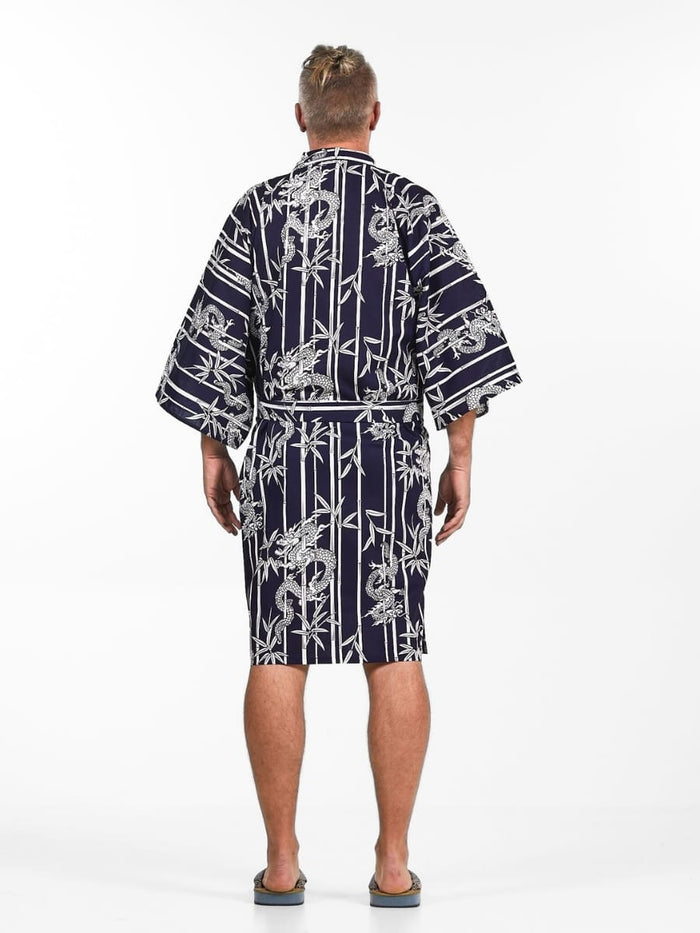 Happi Kimono Men - Bamboo & Dragon One Size