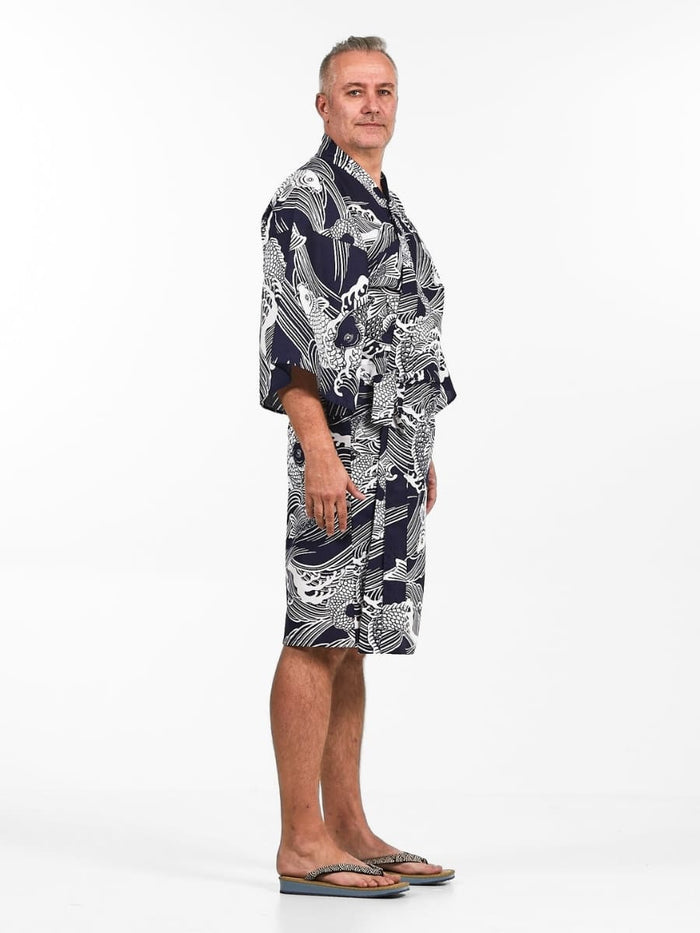 Happi Kimono Men - Koi Fish One Size