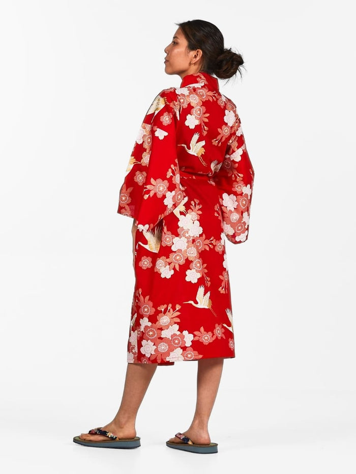 Happi Kimono Women - Sakura to Tsuru One Size