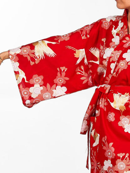Happi Kimono Women - Sakura to Tsuru One Size