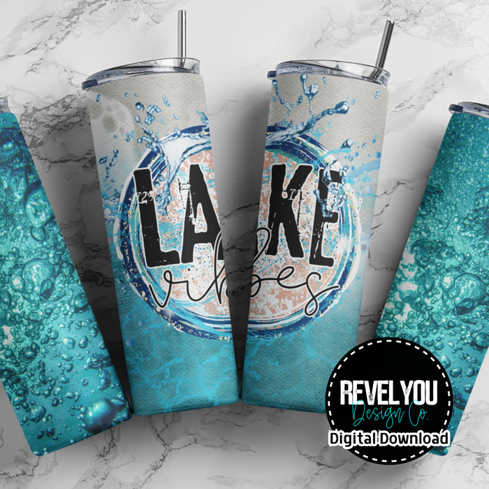 Lake Vibes Bubbles - Digital Tumbler PNG