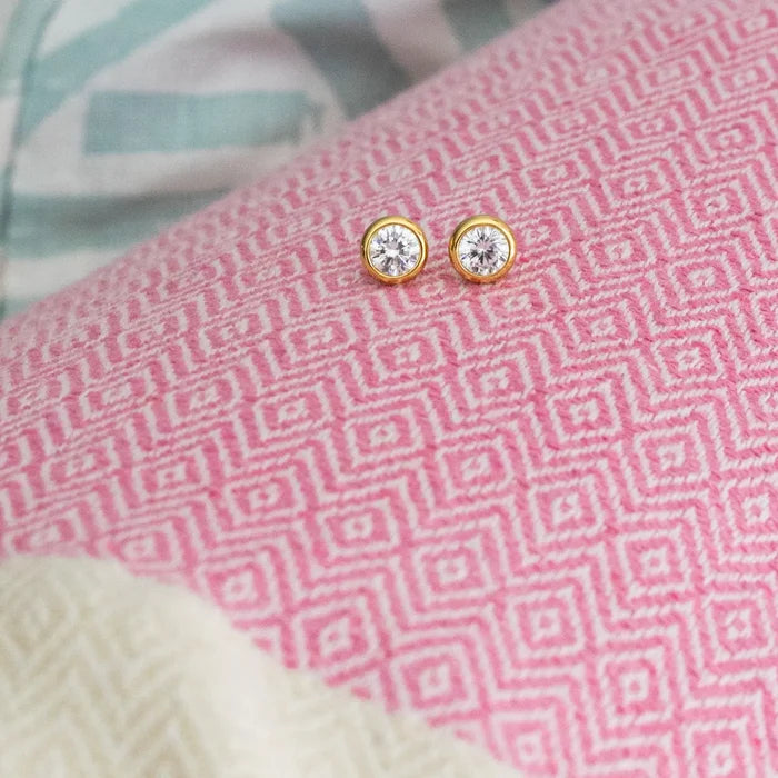 Lisi Lerch: The Baby Bezel Stud- 18k Gold Plated - B Social Boutique