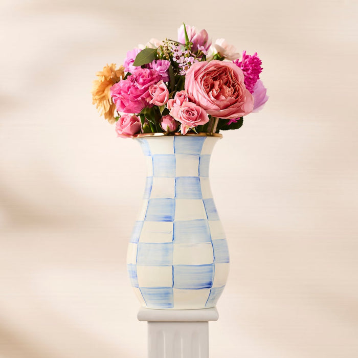MacKenzie Childs: Sky Check Tall Vase