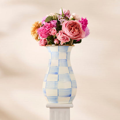 MacKenzie Childs: Sky Check Tall Vase