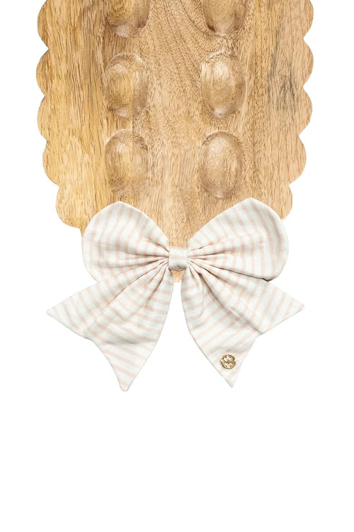 Mary Square: Fabric Bow Pink Stripe