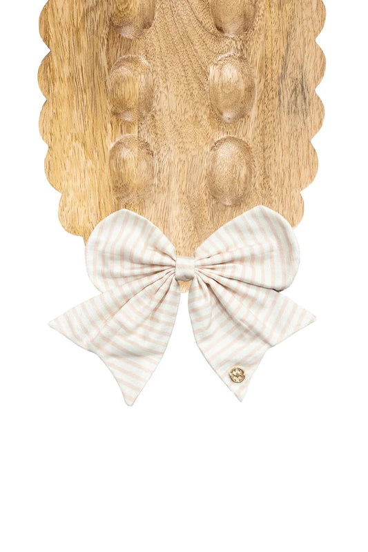 Mary Square: Fabric Bow Pink Stripe