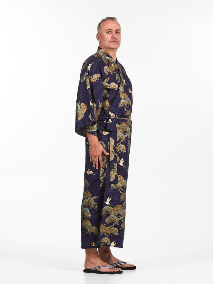 Men’s Japanese Kimono - Crane & Pine One Size