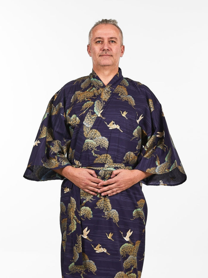Men’s Japanese Kimono - Crane & Pine One Size
