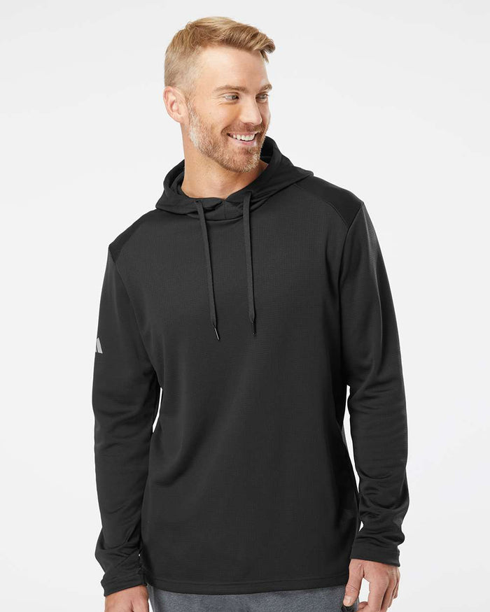 Men's Textured Mixed Media Midweight Hooded Sweatshirt. A530.