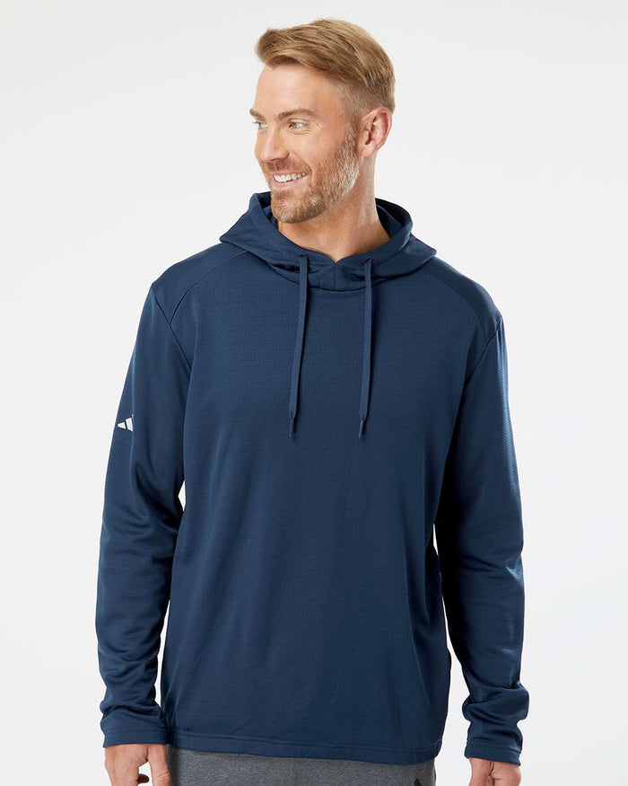 Men's Textured Mixed Media Midweight Hooded Sweatshirt. A530.