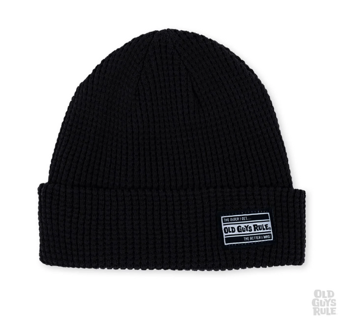 Old Guys Rule 'Waffle' Organic Cotton Knit Beanie - Black