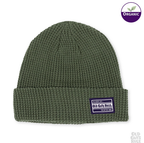 Old Guys Rule 'Waffle' Organic Cotton Knit Beanie - Olive
