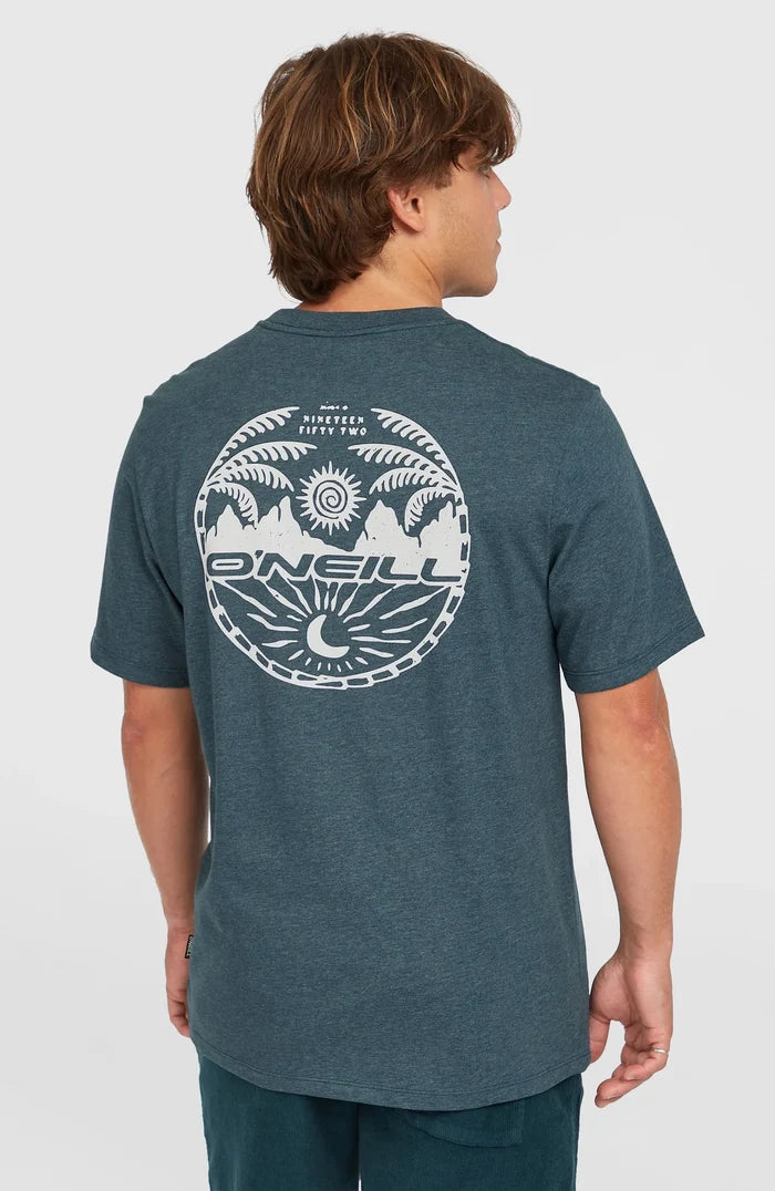 O’Neil Back Print T-Shirt Mens, Alma Steel Melange
