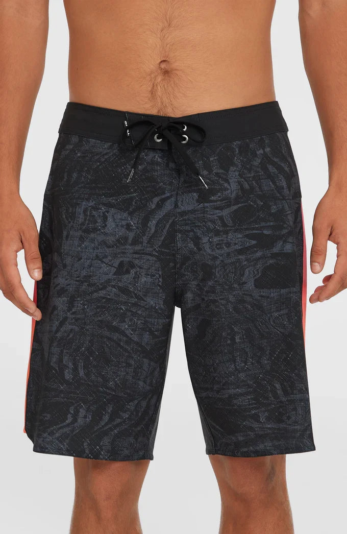 O’Neill Hyperfreak Tech Panel 19” Board shorts - Black Pink/Orange Panel