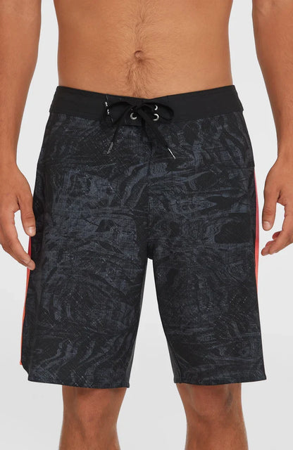 O’Neill Hyperfreak Tech Panel 19” Board shorts - Black Pink/Orange Panel