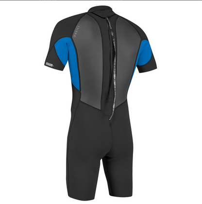 O’Neill Mens Reactor-2 2mm Back Zip Shorty Wetsuit- Black/Ocean