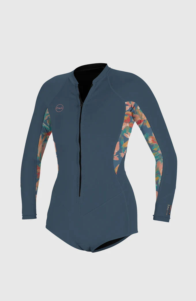 O’Neill Women’s Bahia 2/1mm Front Zip Long Sleeve Spring Suit – Blue