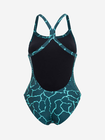 Orca Core One Piece Thin Strap Women Swimsuit - Dark Green