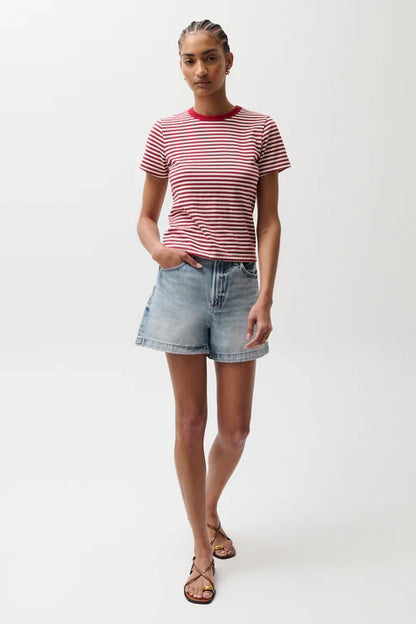 Pistola: Saige High Rise A-Line Short - French Riviera