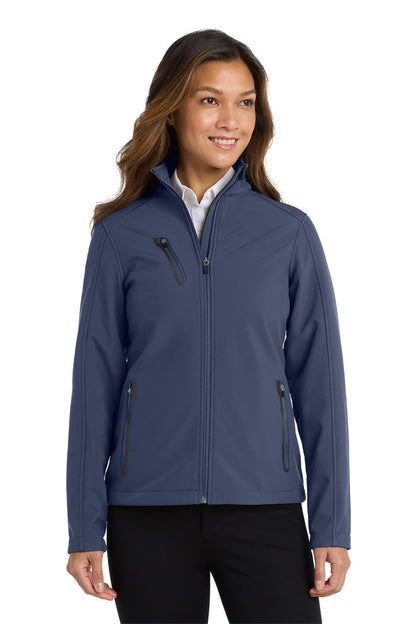 Port Authority® Women's Welded Soft Shell Jacket. L324 in color Dress Blue Navy