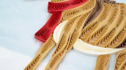 Quilling Card - Winter Donkey & Friend