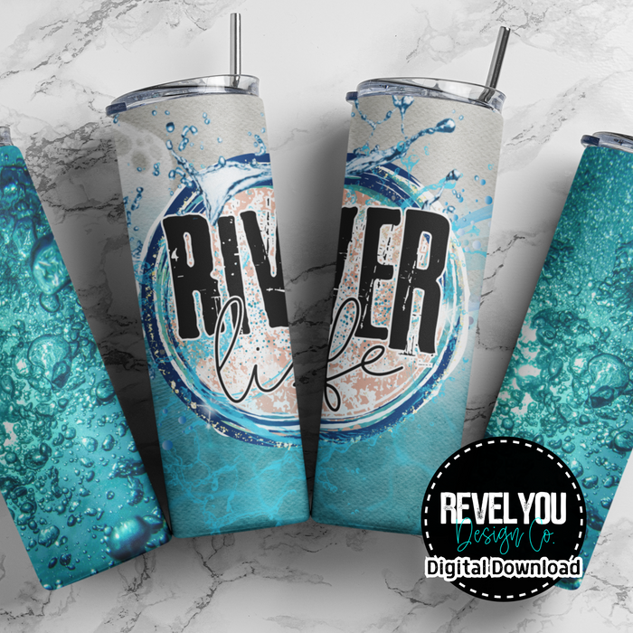 River Life Bubbles - Digital Tumbler PNG