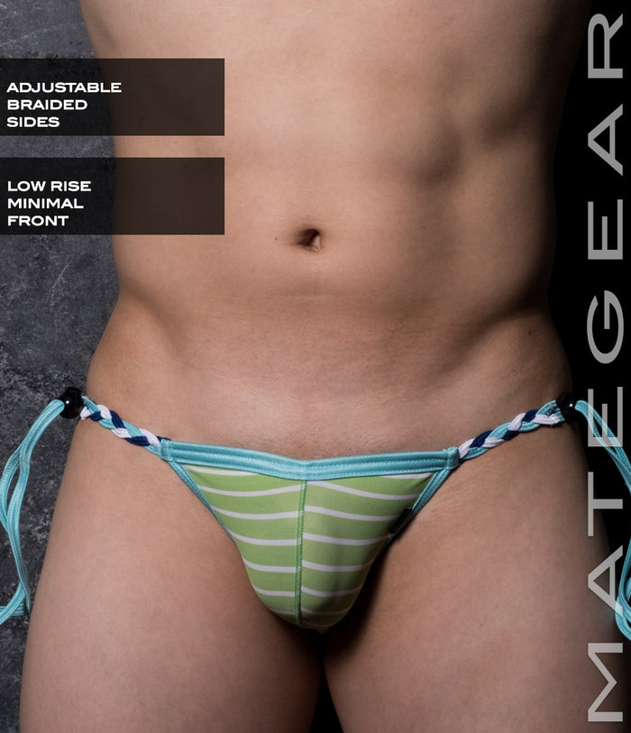 Green White Striped Nylon / One size