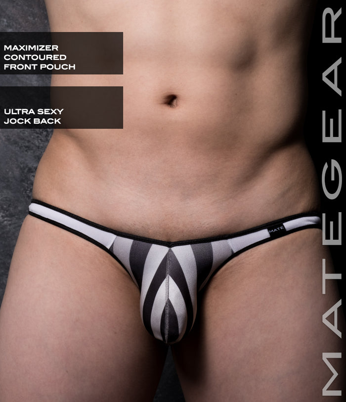 Black White Striped Nylon / Medium