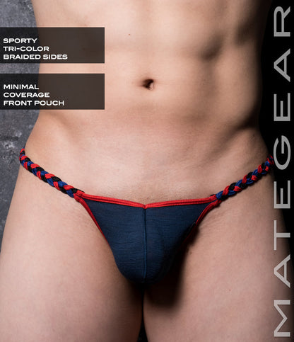 Textured Navy Cotton / Size A (26 Inches to 32 Inches)