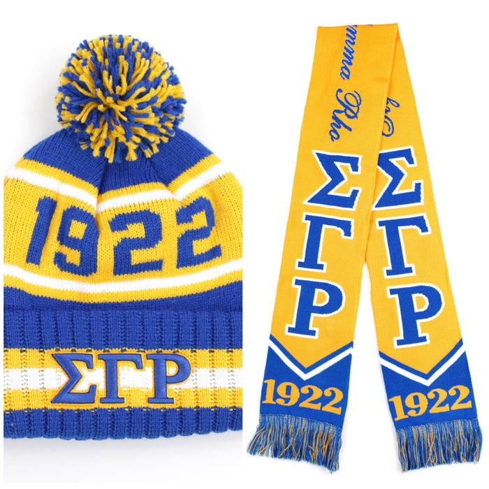 SGRHO Pom Beanie & Scarf Set