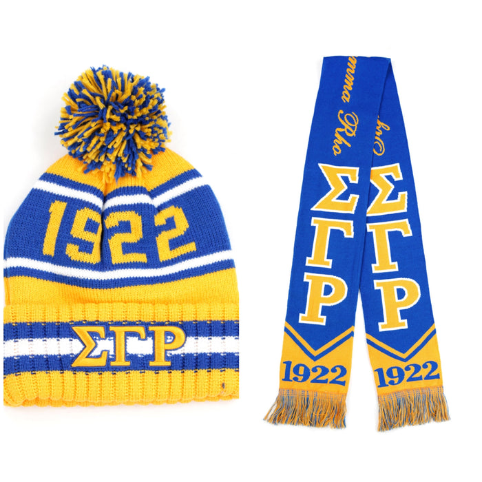 SGRHO Pom Beanie & Scarf Set