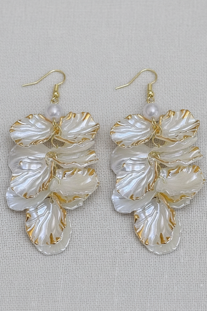 Shell Flower Long Tassel Earrings