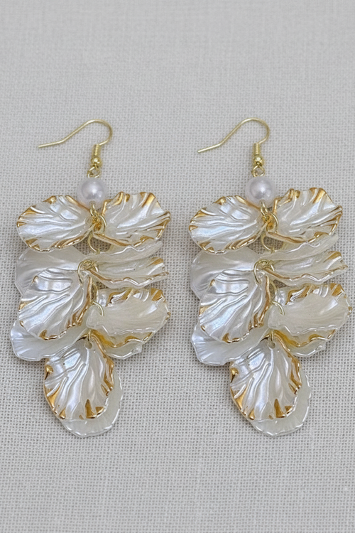Shell Flower Long Tassel Earrings