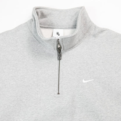 Nike Solo Swoosh 1/4 Zip Top (Dk. Heather Grey/White)
